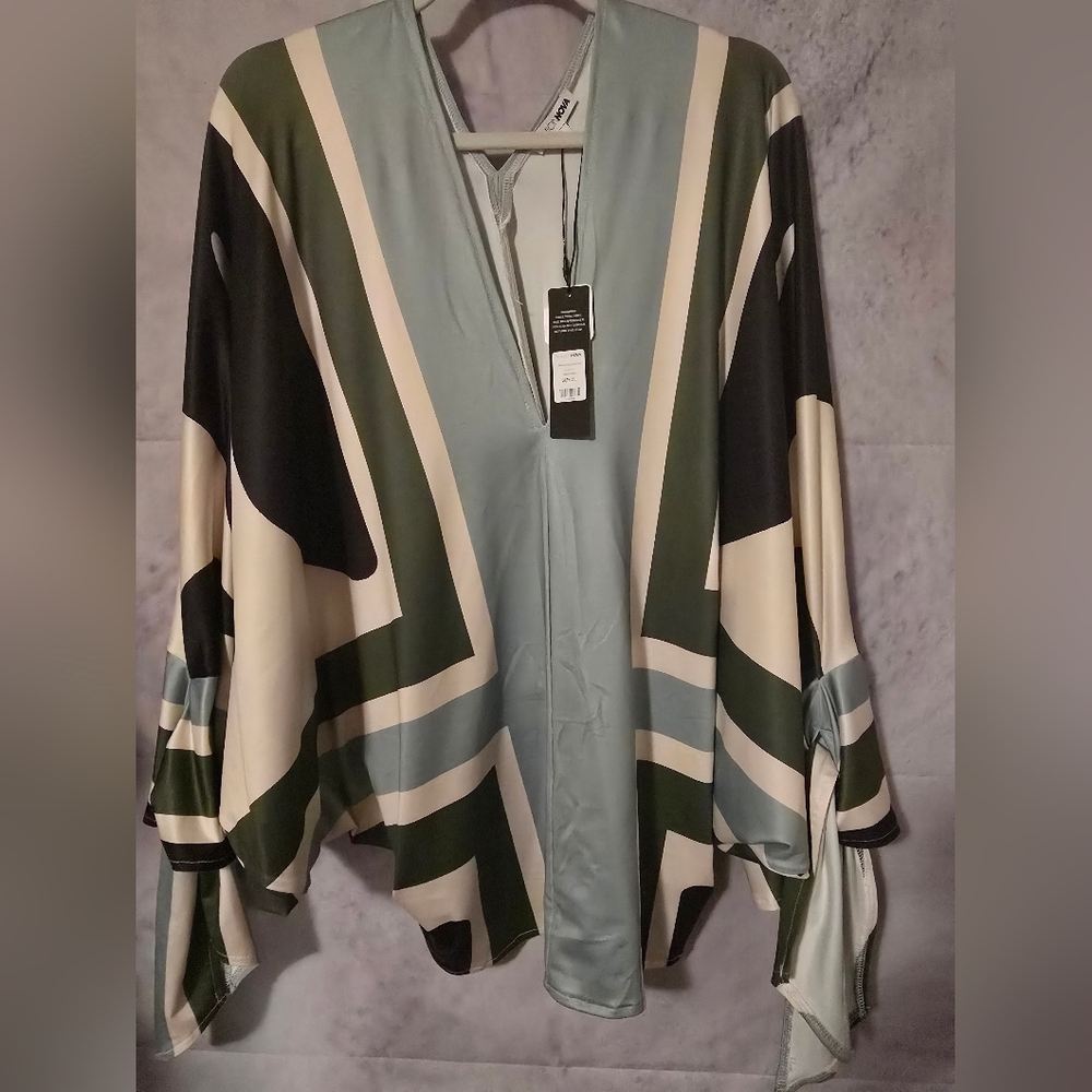 2 Piece Elegant Green and Black Womens Pant Set